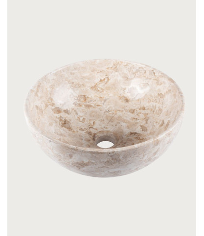 Auro - Round Countertop Basin in Natural Marble