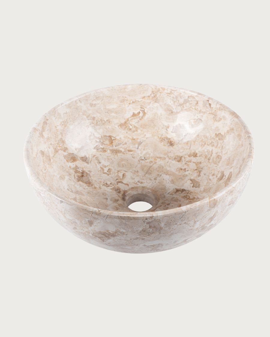 Auro - Round Countertop Basin in Natural Marble