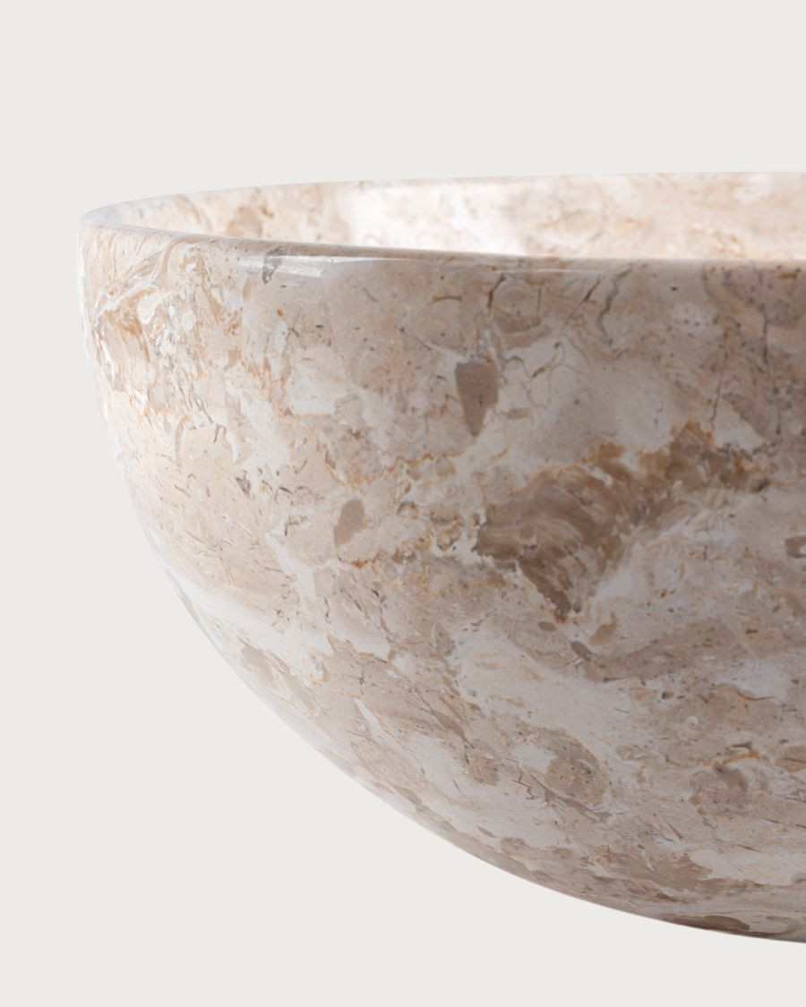 Auro - Round Countertop Basin in Natural Marble