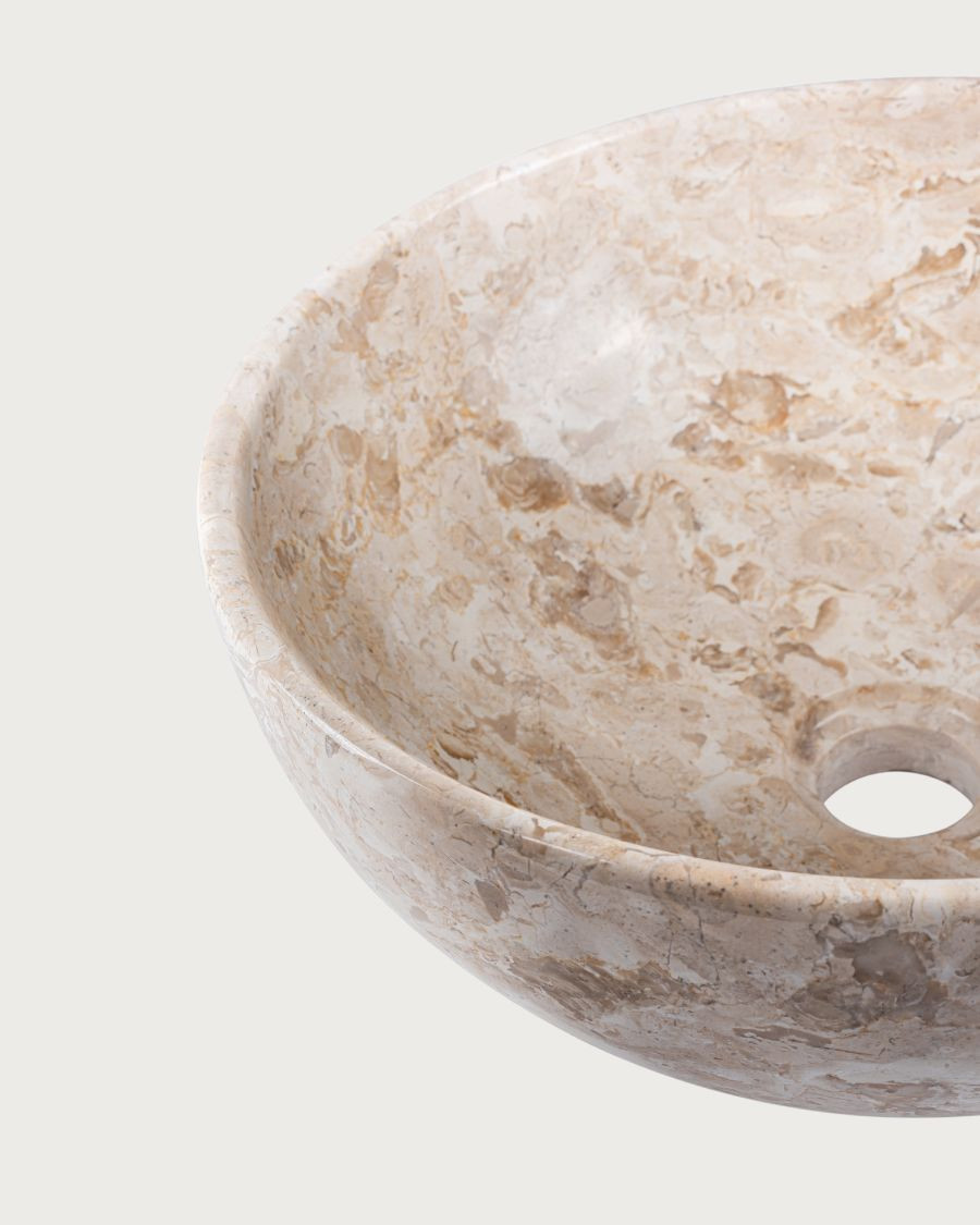 Auro - Lavabo rotondo in marmo naturale
