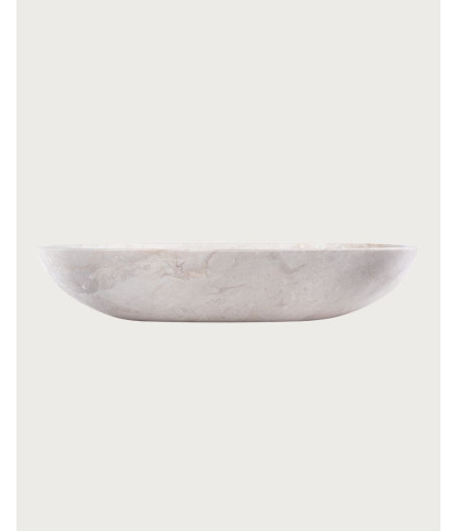 Nacre - Oval countertop washbasin in cream-colored marble