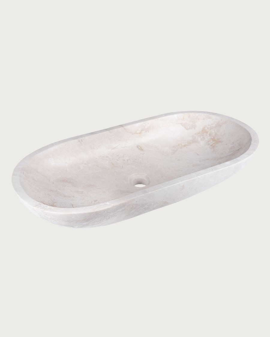 Nacre - Oval Countertop Basin in Marble