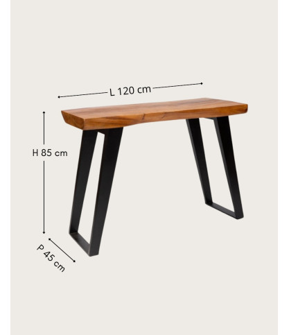 Teaka - Console en bois de teck massif