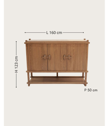 NARA - Grand buffet en bois de teck 160 cm - Style asiatique