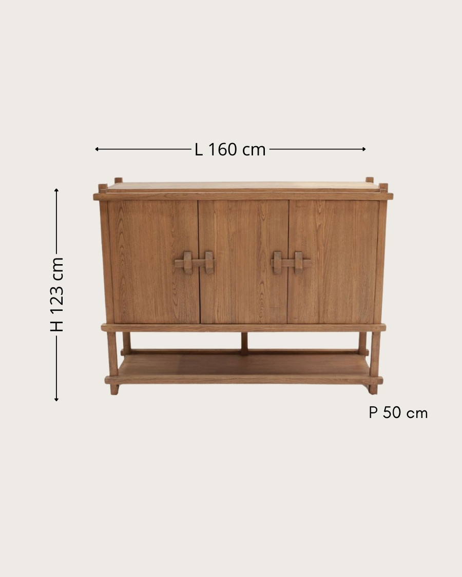 NARA - Große Anrichte aus Sungkai-Holz 160 cm - Asiatischer Stil