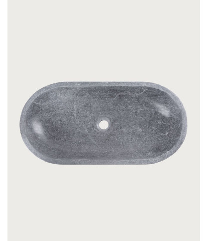 Galet - Lavabo ovale da appoggio in marmo grigio