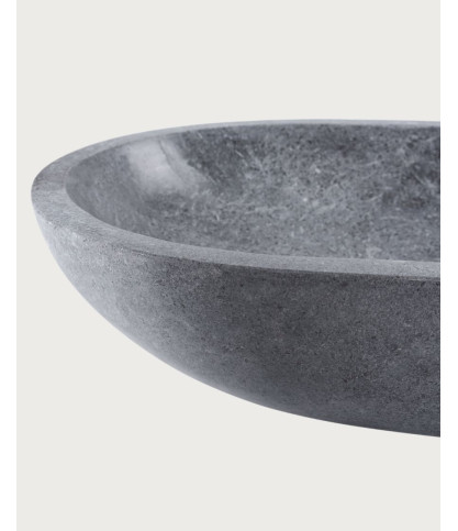 Galet - Lavabo ovale da appoggio in marmo grigio