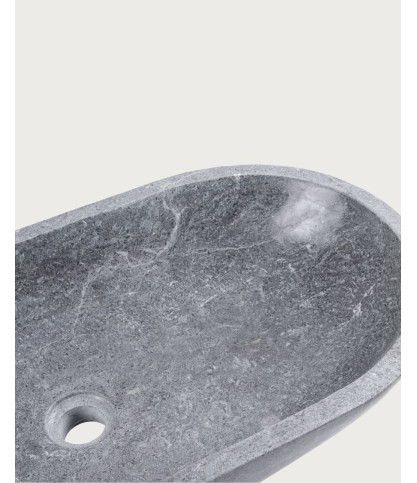 Galet - Lavabo ovale da appoggio in marmo grigio