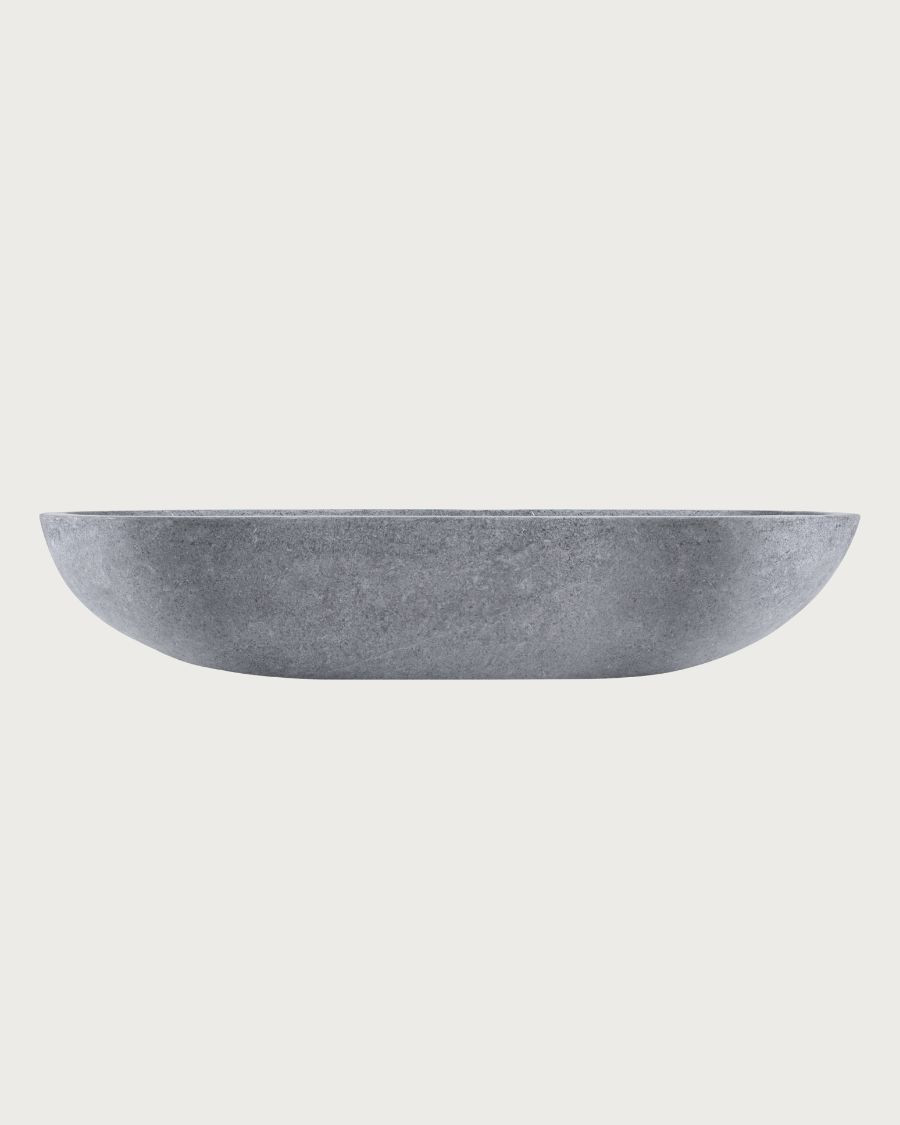Galet - Lavabo ovale da appoggio in marmo grigio