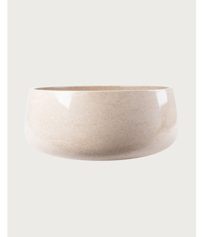 Sable - Ronde wastafel van beige marmer