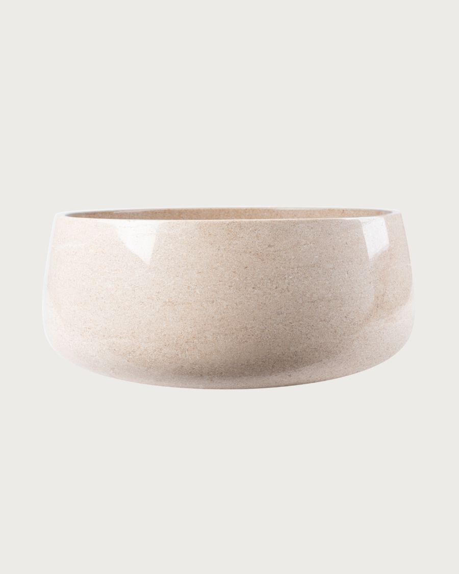 Sable - Ronde wastafel van beige marmer