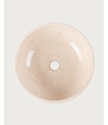 Sable - Lavabo rotondo da appoggio in marmo beige