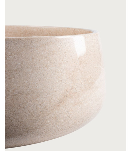 Sable - Round countertop washbasin in beige marble