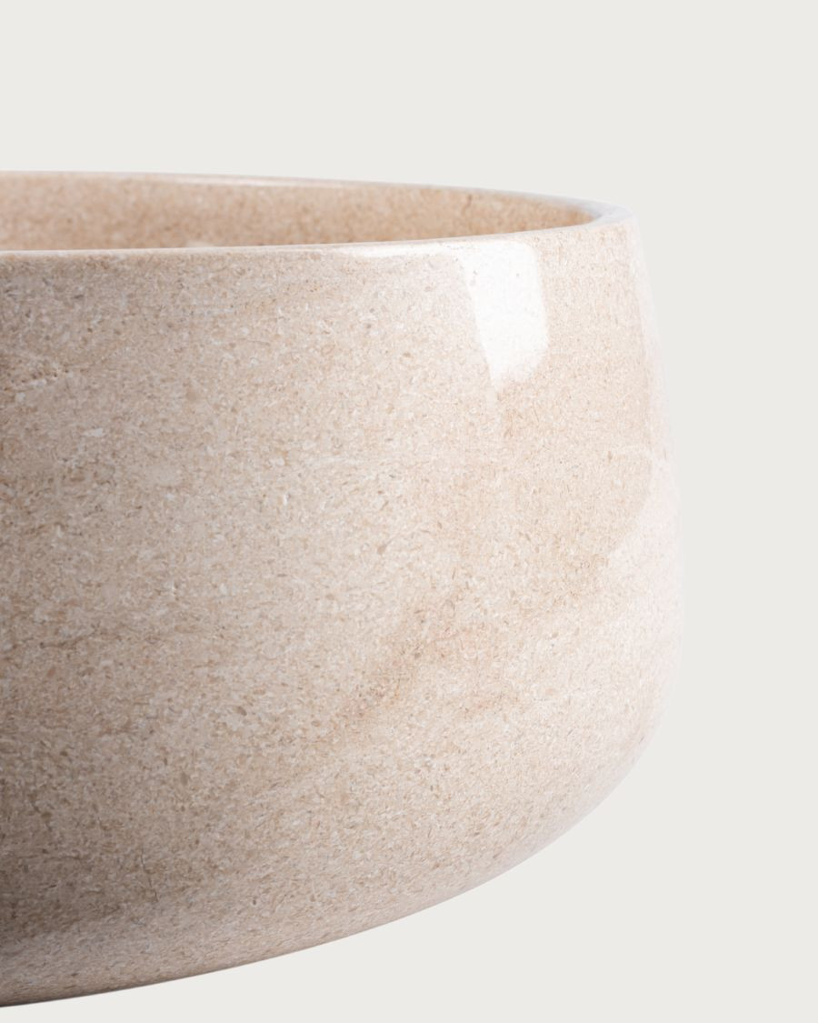 Sable - Lavabo rotondo da appoggio in marmo beige