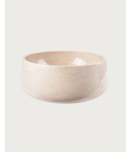 Sable - Lavabo rotondo da appoggio in marmo beige
