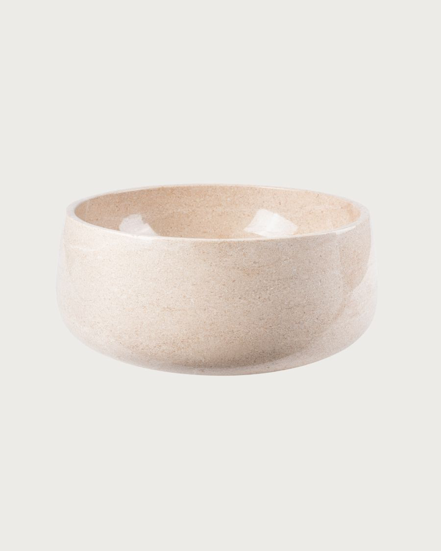 Sable - Ronde wastafel van beige marmer