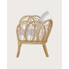 Aurora- Fauteuil de jardin en rotin avec coussin blanc