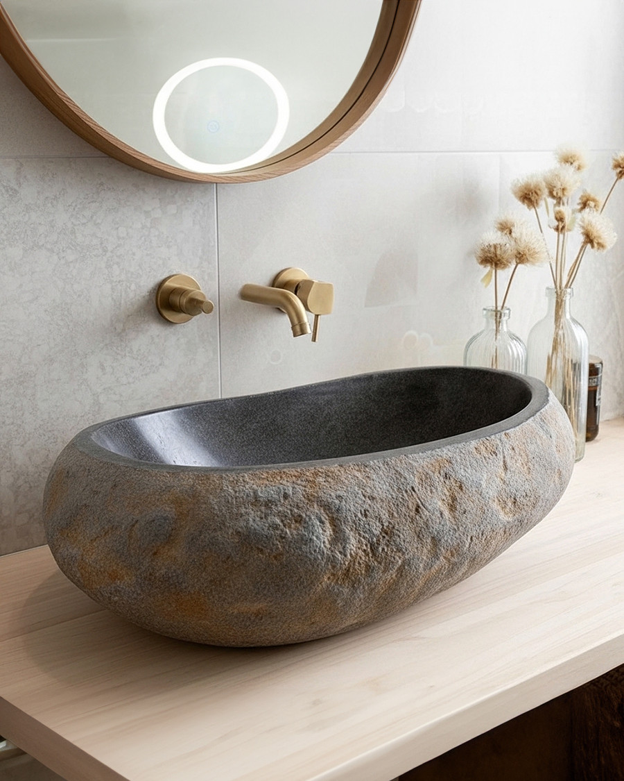 Rocca - Countertop Basin in Natural Stone