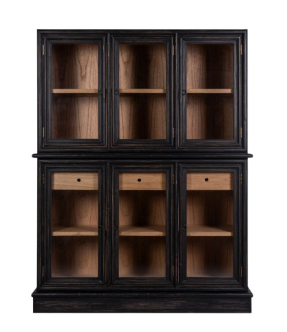 Chelsea - Schwarzes Bücherregal aus massivem Mindi Holz