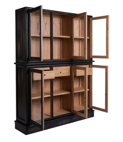 Chelsea - Biblioteca negra en madera maciza de mindi