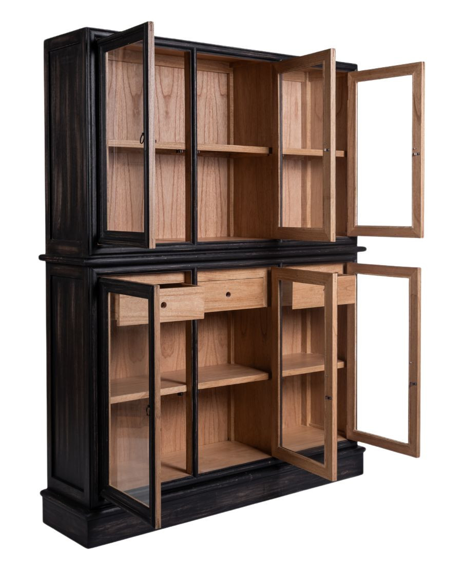 Chelsea - Black Solid Mindi Wood Bookcase