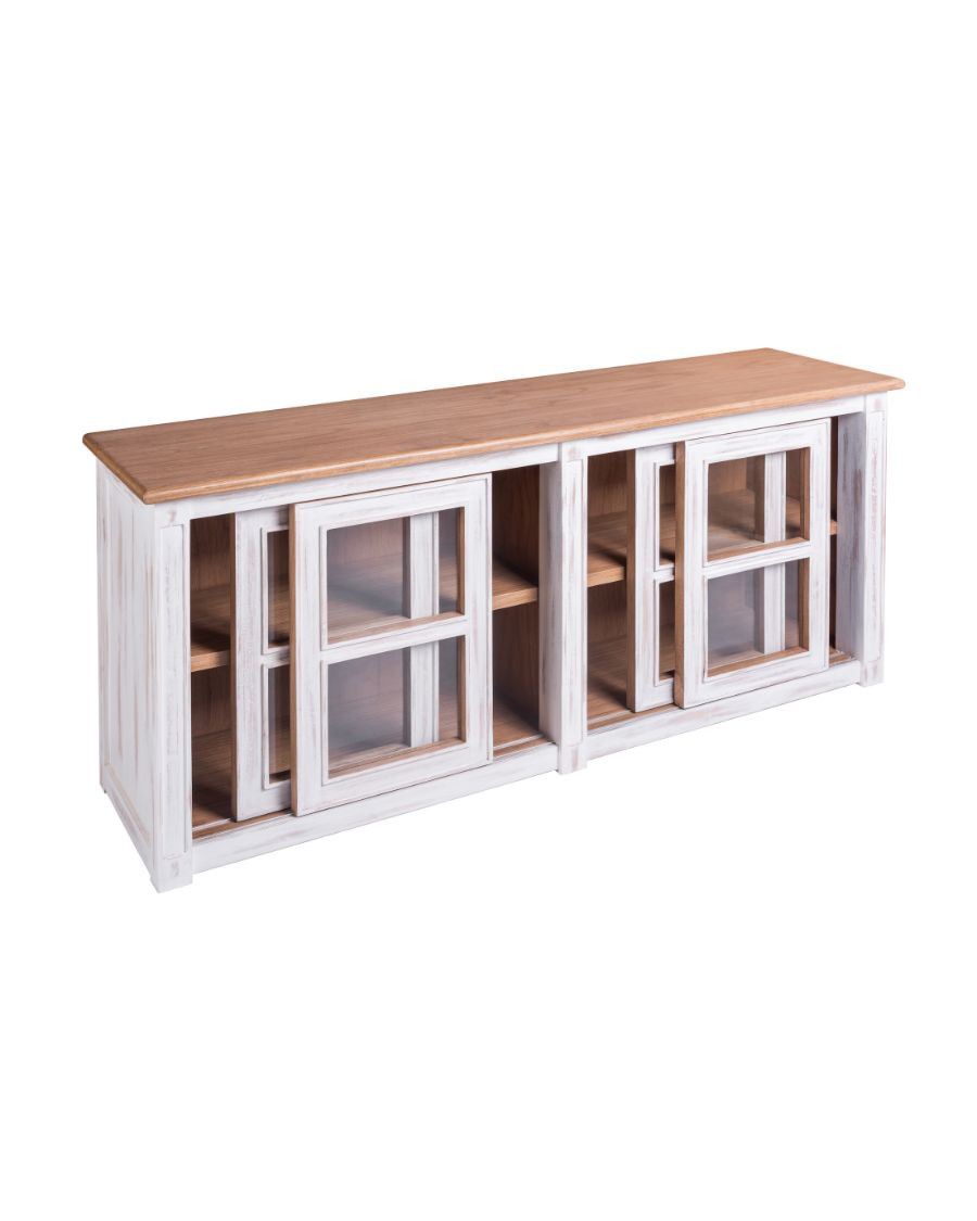 Oxford White - Weißes Sideboard aus massivem Mindi Holz