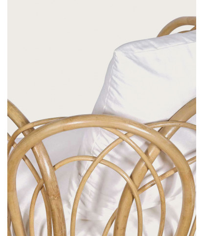 Aurora - Rattan garden armchair with white cushion