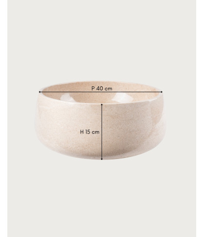 Sable - Round Countertop Basin in Beige Marble