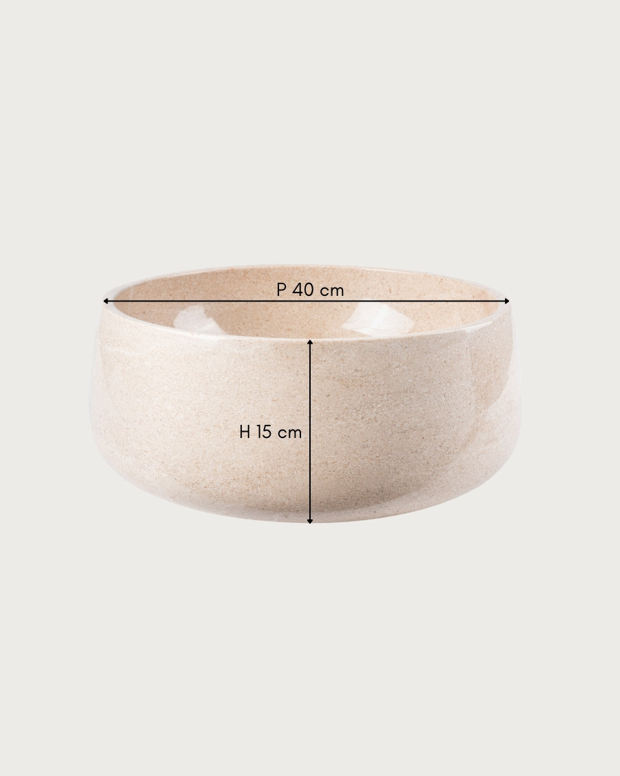 Sable - Round countertop washbasin in beige marble