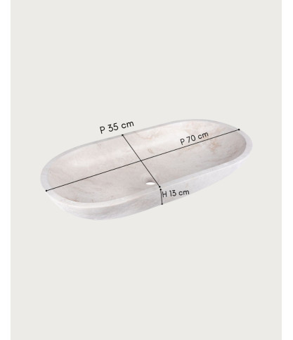 Nacre - Oval Countertop Basin in Marble