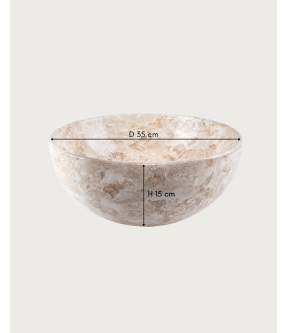 Auro - Round Countertop Basin in Natural Marble