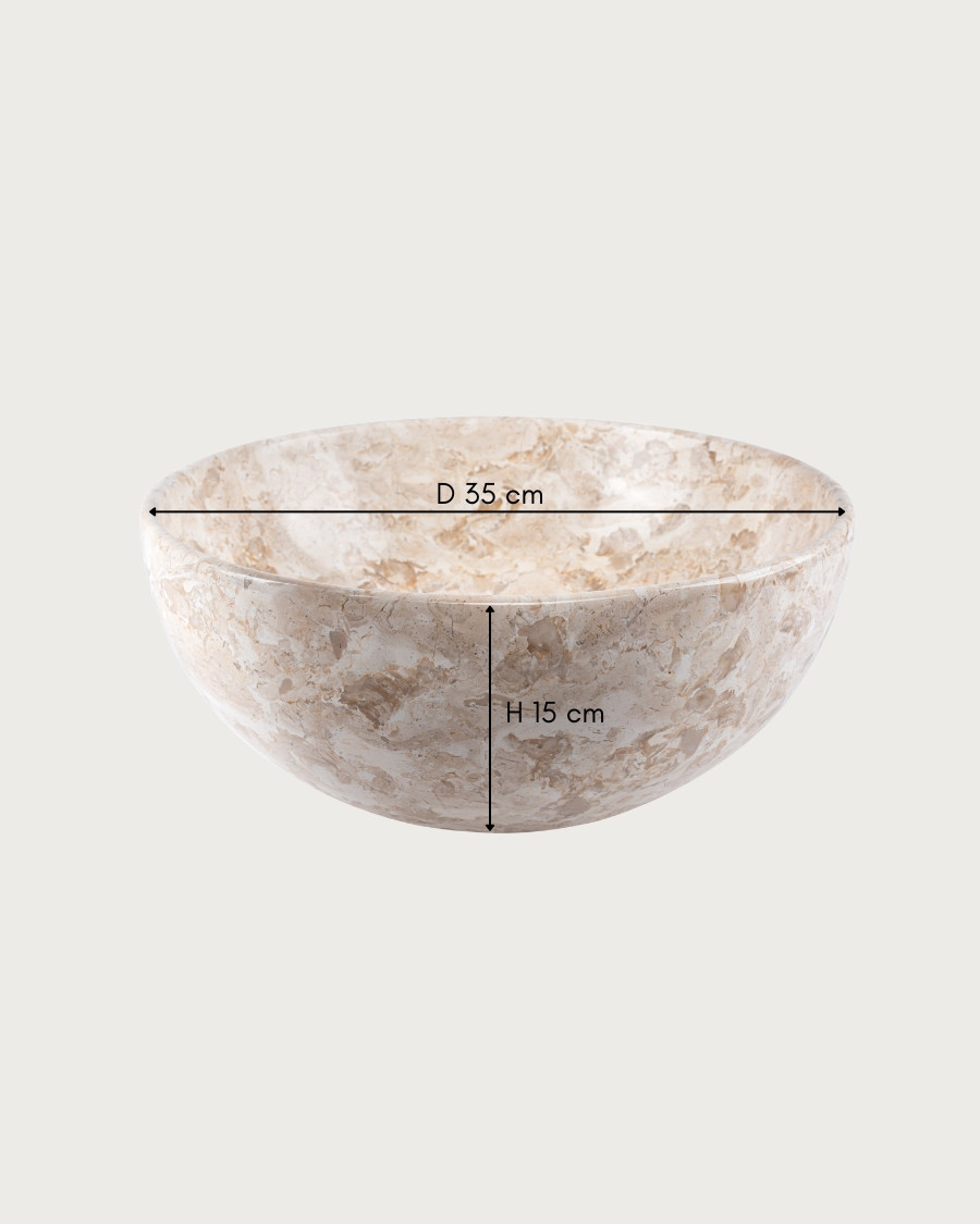 Auro - Round Countertop Basin in Natural Marble