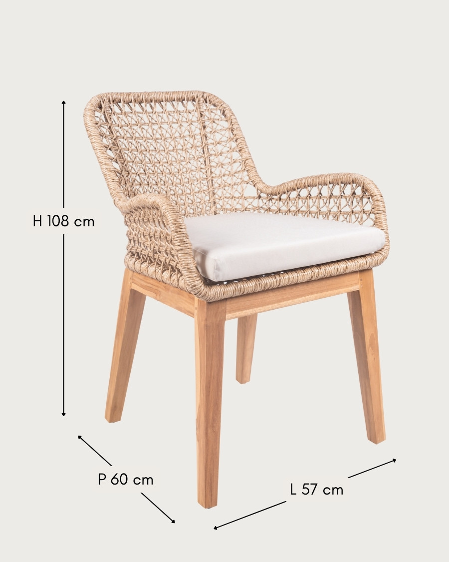 Calista - Set of 2 Teak and Viro Garden Armchairs