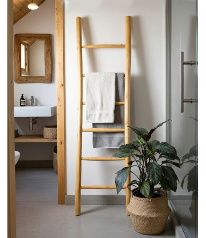 Sumba - Échelle de Salle de Bain en Bois de bambou 150 cm