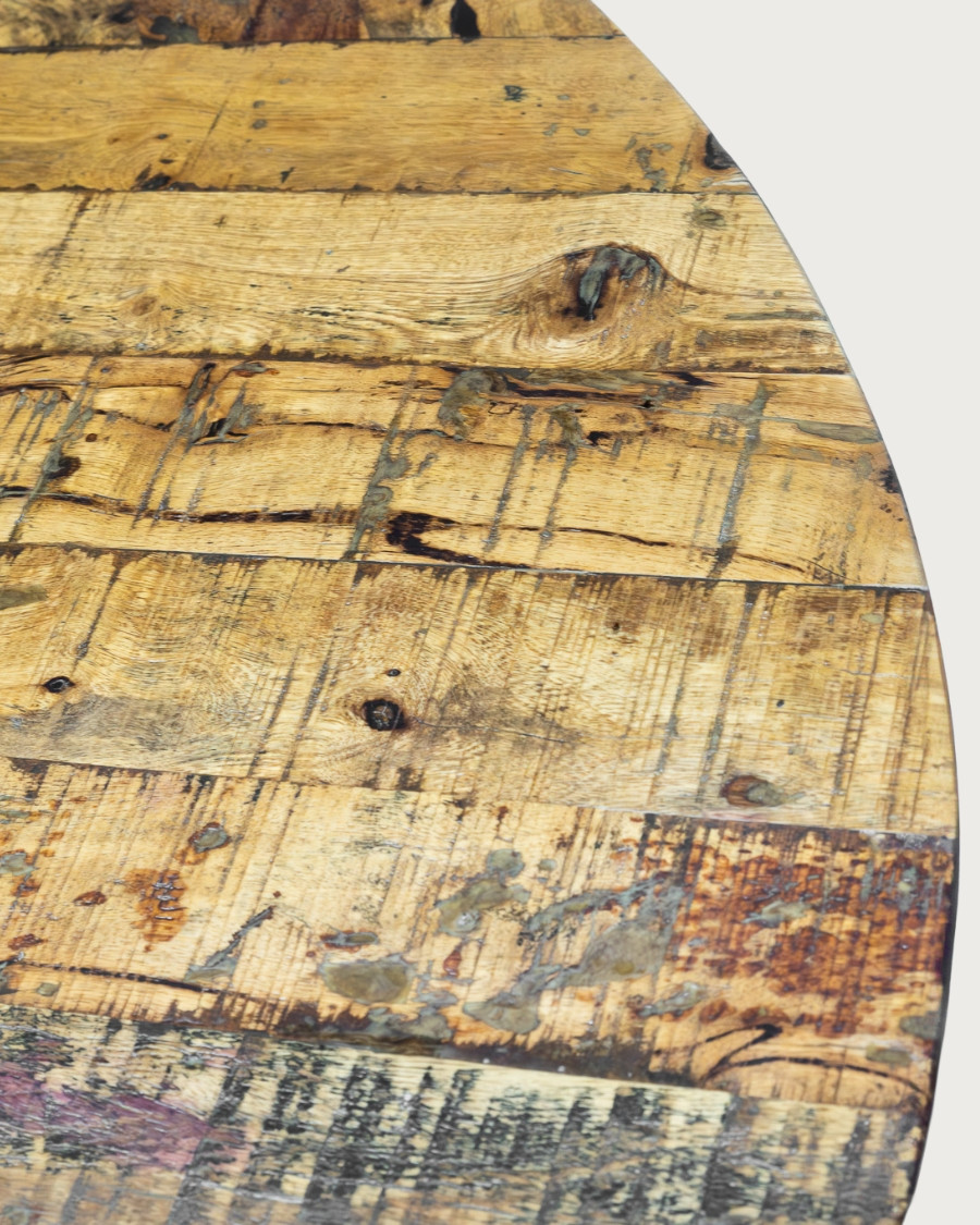 Leaf Black - Ovaler Massivholztisch für 8 Personen, Mangoholz-Platte & Tulpenfuß in Mattschwarz