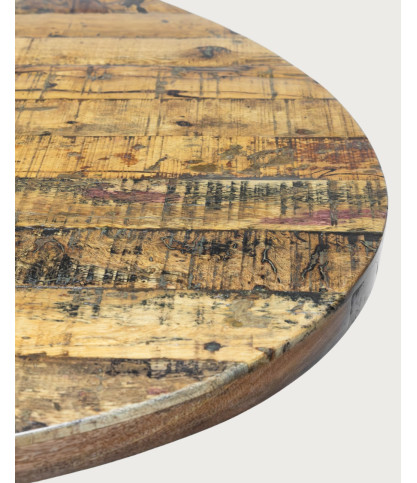 Sofia- Table ovale 8 personnes en bois massif , Plateau Manguier & Pied Tulipe Noir Mat