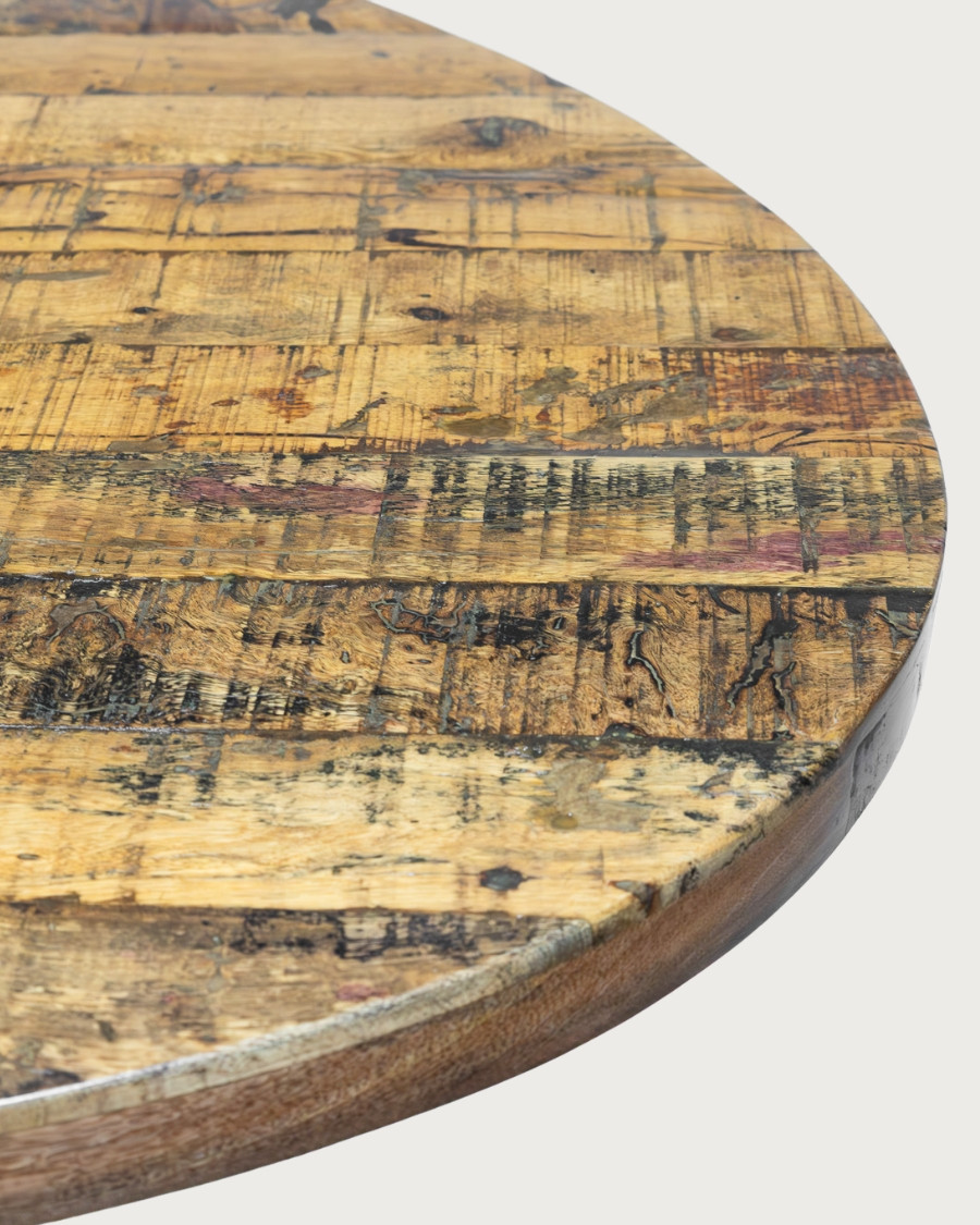 Leaf Black - Ovaler Massivholztisch für 8 Personen, Mangoholz-Platte & Tulpenfuß in Mattschwarz