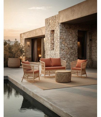 Lusso - Ensemble salon de jardin en rotin