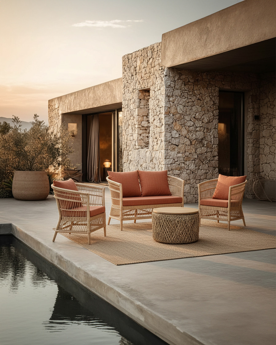 Lusso - Set di mobili da giardino in rattan
