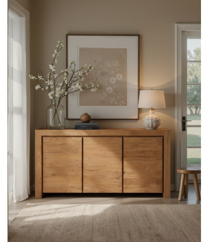 Kutaya - 3-door sideboard in solid teak