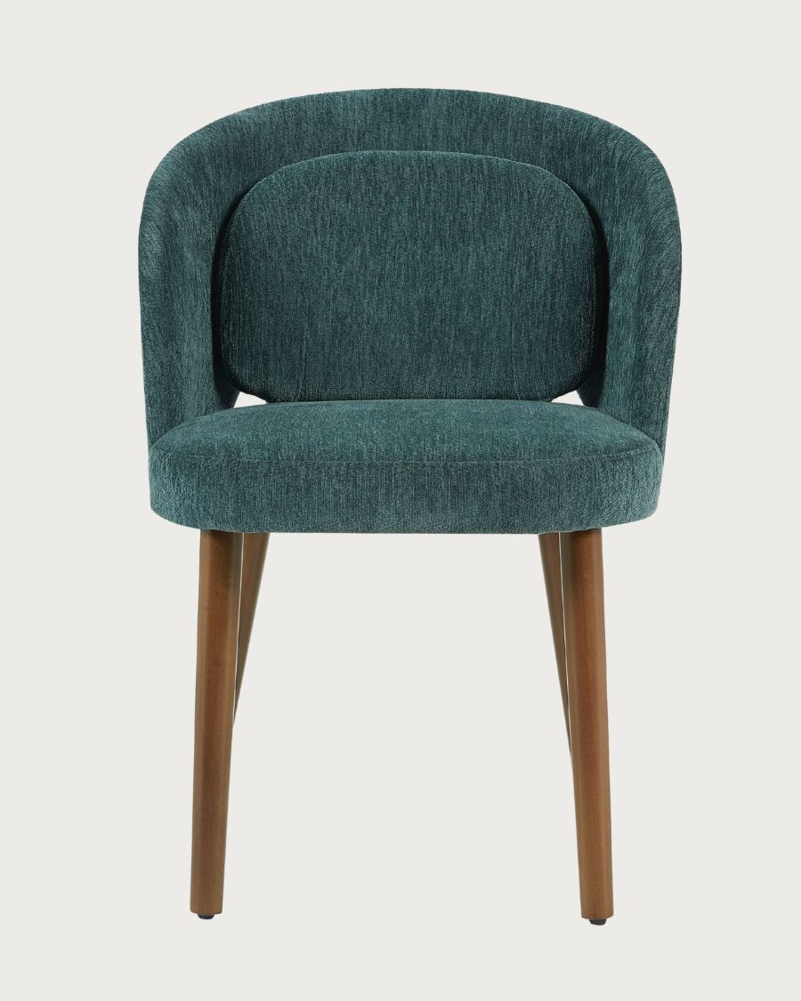 Neris - Lot de 2 chaises salle à manger en tissu vert