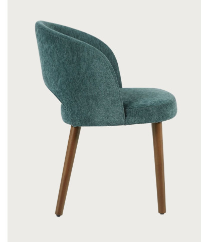 Neris - Lot de 2 chaises salle à manger en tissu vert