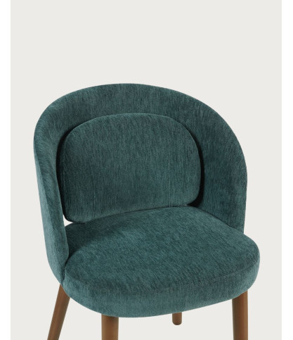 Neris - Lot de 2 chaises salle à manger en tissu vert