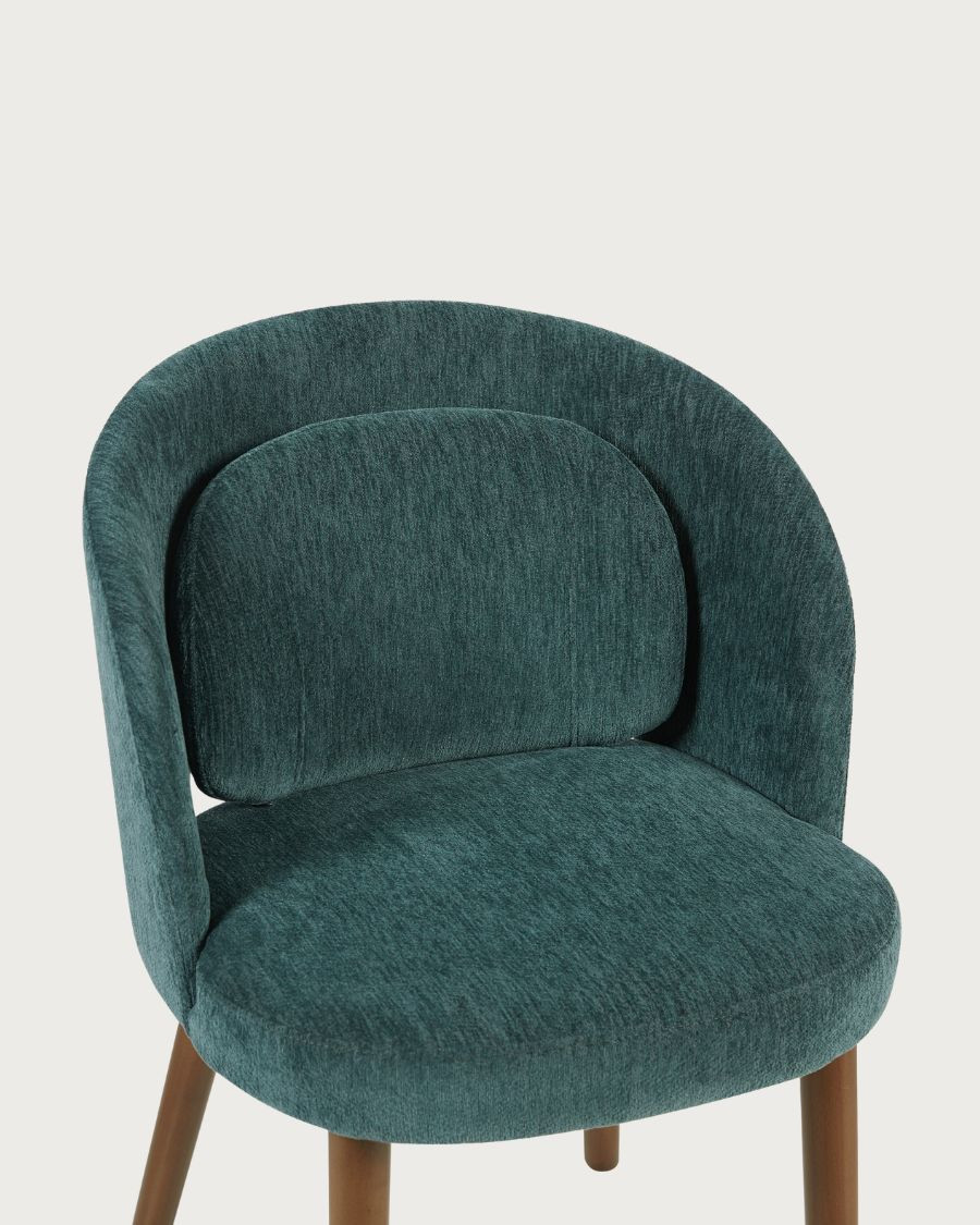 Neris - Lot de 2 chaises salle à manger en tissu vert