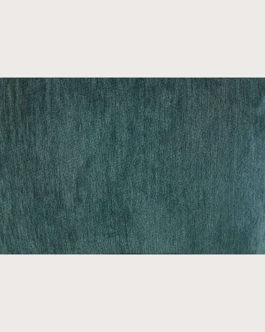 Neris - Chaise salle à manger en tissu vert, pieds en bois