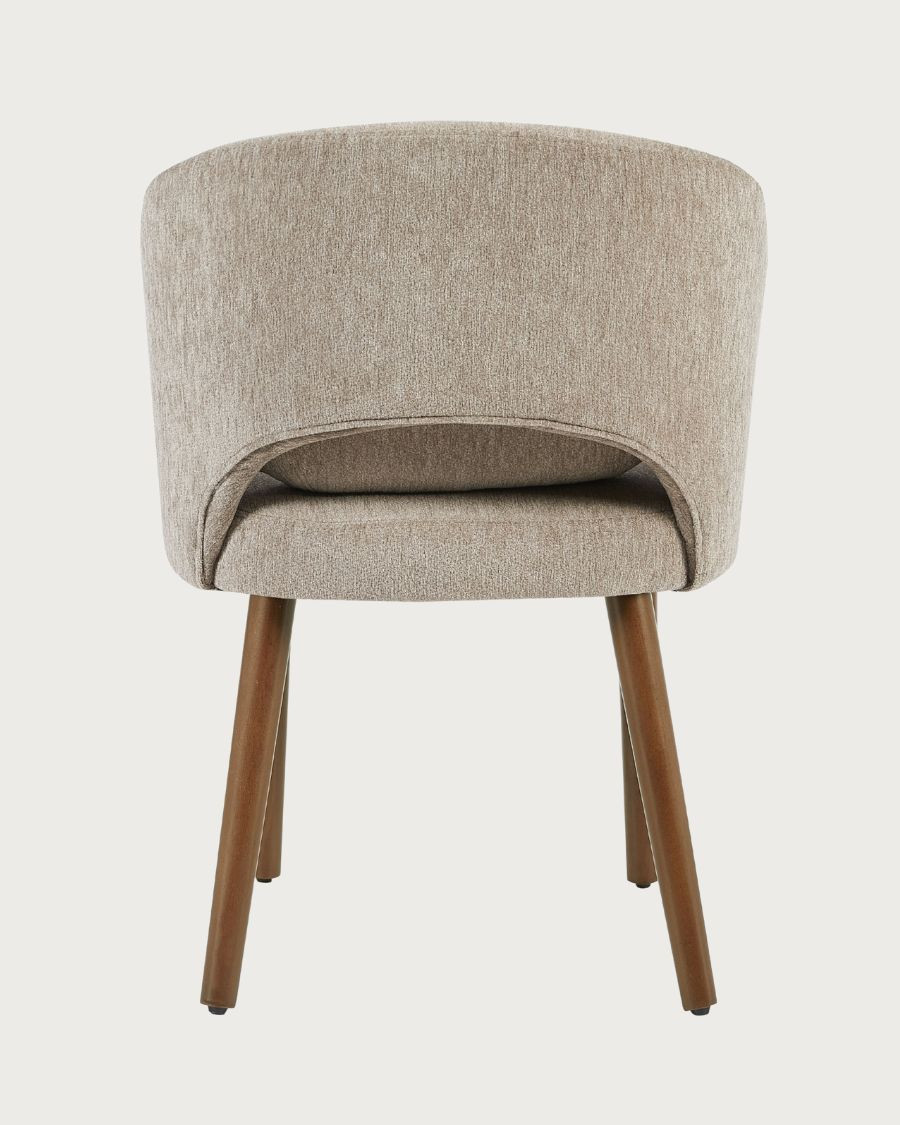 Neris - Juego de 2 sillas de comedor de tela beige