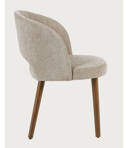 Neris beige - Set van 2 beige stoffen eetkamerstoelen