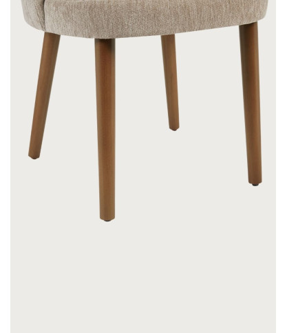 Neris beige - Juego de 2 sillas de comedor de tela beige