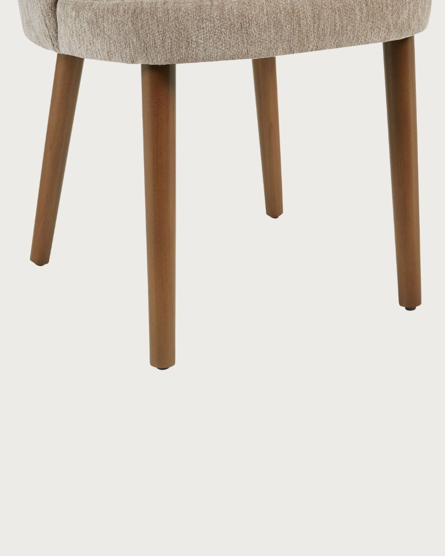 Neris - Lot de 2 chaises salle à manger en tissu beige