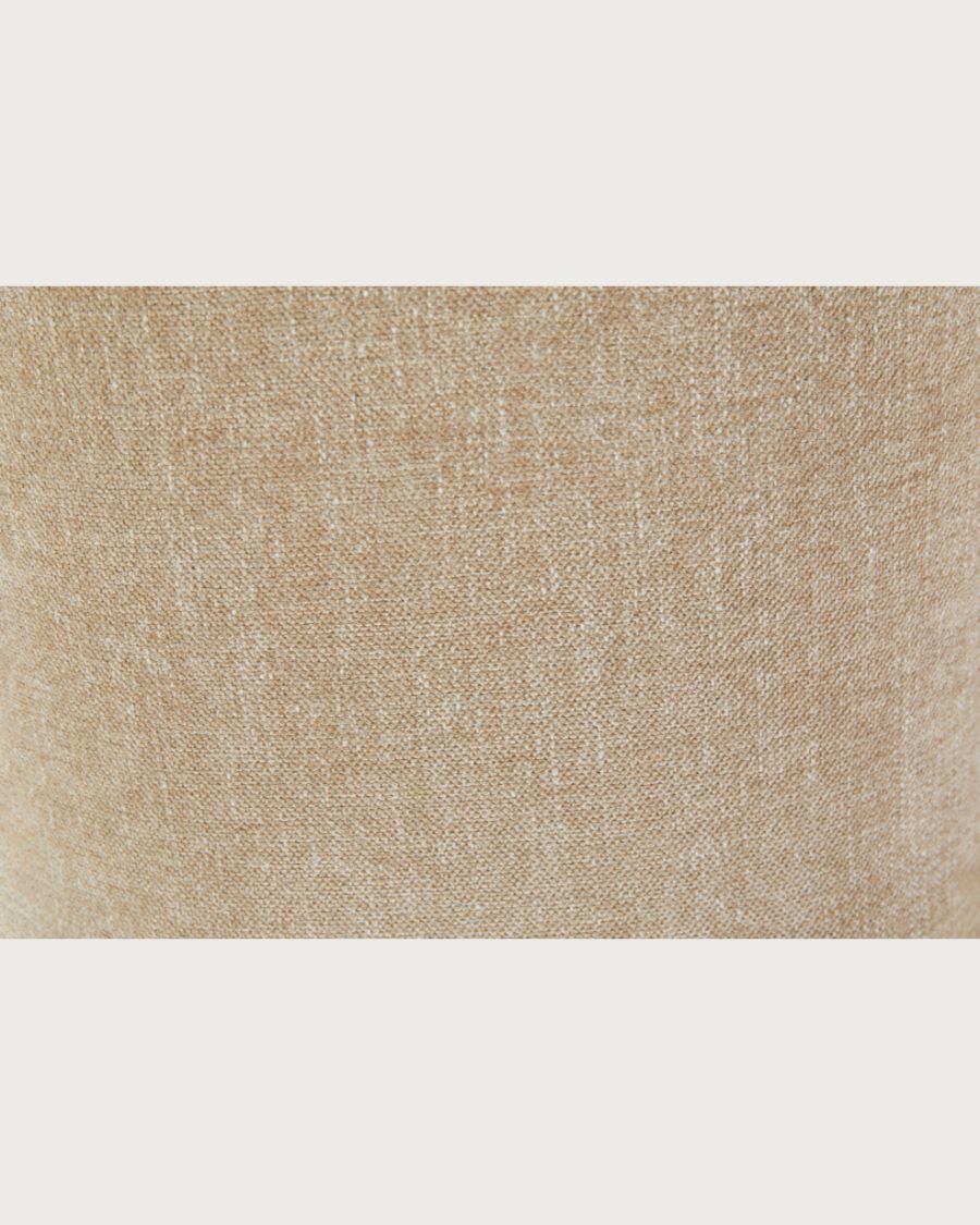 Liro - Lot de 2 chaises repas en tissu beige pieds en bois